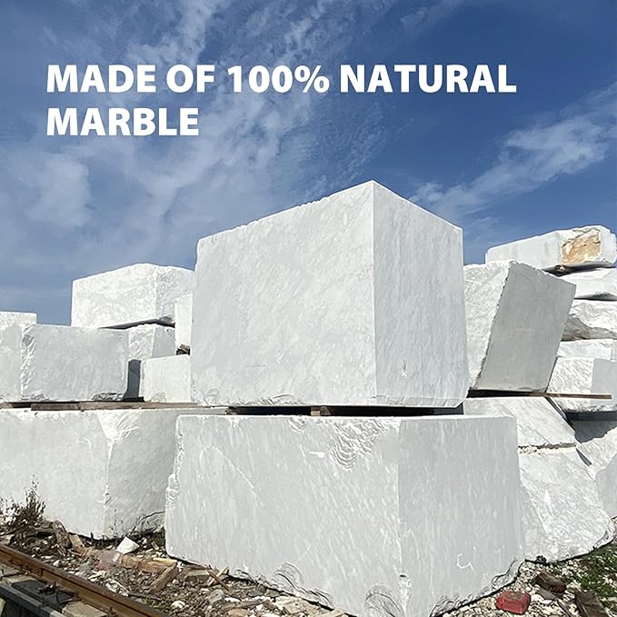 Koville Italian Carrara Natural Marble Incense Holder, Incense Holders for Sticks, Incense Burner Holder, Ideal for Meditation and Relaxing, Easy to Clean(Bianco Carrara)