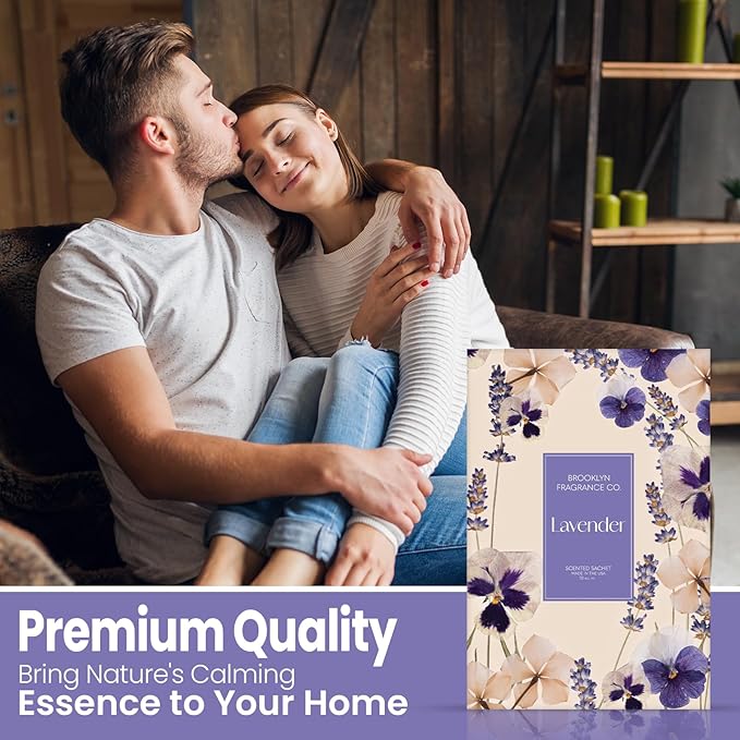 Brooklyn Fragrance Co. Spring Florals Sachet Bags – Lavender Scented Pouches – Perfect Aroma for Drawers, Closets, Cars and Bathrooms – Long-Lasting Fresh Scent Sachets (6- Pack)