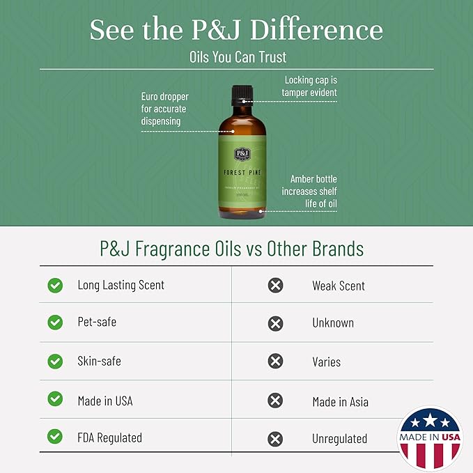 P&J Trading - Forest Pine Scented Oil 100ml - Fragrance Oil for Candle Making, Soap Making, Diffuser Oil