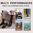 LIXIA Men's Thin Merino Wool Socks, Cozy Winter Warm Breathable Mid-calf Casual Dress Liners 3/6 Pairs Pack