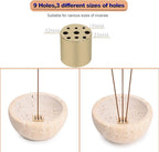Incense Holder for Sticks and Cones - Handcrafted Limestone Incense Burner and Ash Catcher, Modern Stone Holder for Aromatherapy, Meditation, and Japanese Incense
