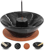 Radicaln Marble Incense Holder 5.5" Inches Black Handmade Palo Santo Stick for Home Décor, Modern Incense Holder for Sticks, Citronella incenses Stick for Room & Office Aromatherapy