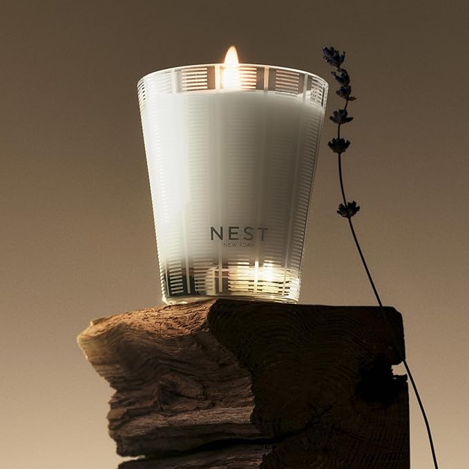 NEST New York Scented Classic Candle, Cedar Leaf & Lavender - 8.1 oz - Up to 60-Hour Burn Time - Reusable Glass Vessel