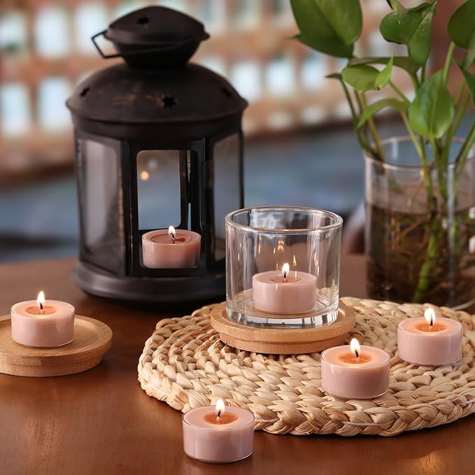 Scented Tea Lights Candles, Bayberry Crush, 48 Pack – Berry Red Scented Tealight Candles – 100% Palm Wax, 6 Hour Burn Aromatherapy Tea Light Votive Candle for Home, Holiday, Dinner