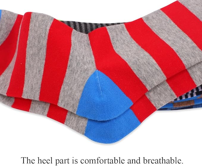 DRASEX Men's Dress Socks Funky Colorful Pattern Cotton Novelty Casual Crew Socks