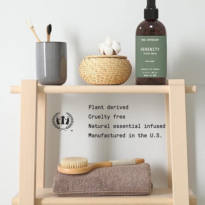 Muse Apothecary Flush Ritual - Botanical Collection - Aromatic & Refreshing Toilet Spray, Use Before You Go, Infused with Natural Aromatherapy Essential Oils - 8 oz, Warm Cedar, 2 Pack