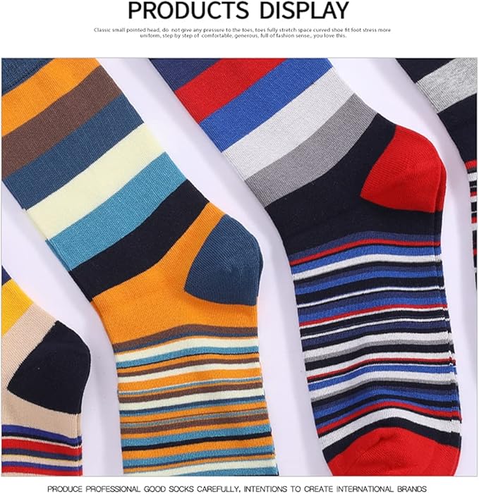 DRASEX Men's Dress Socks Funky Colorful Pattern Cotton Novelty Casual Crew Socks