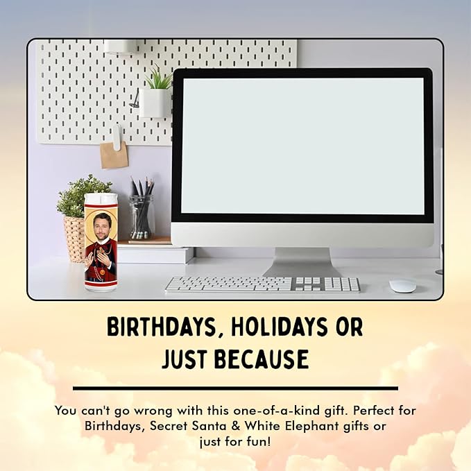 Charlie Celebrity Glass Jar Candle – Unscented Handmade Soy Wax Votive Candle – Unique Gift for Always Sunny Fans – Home Decor Collectible for Living Room & Office – 8 Inch