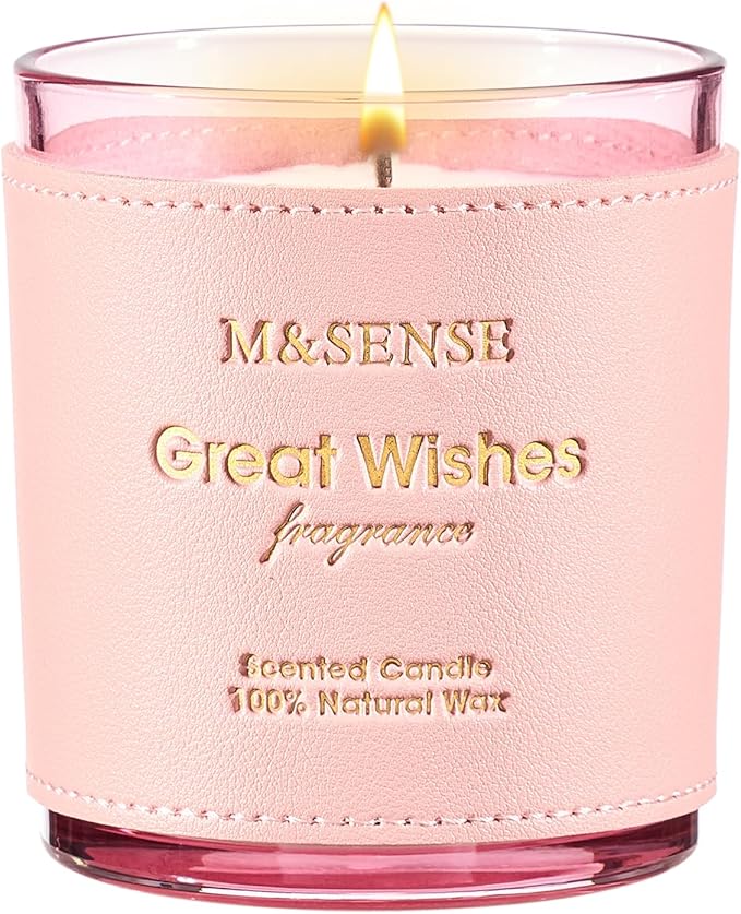 M&SENSE Floral Citrus Scented Candles, Vegan Soy Wax, Heavy Scented, No Toxin 10oz Long Lasting 42-Hour Burn Time Relaxing, Date Night, Aromatherapy Candles for Home