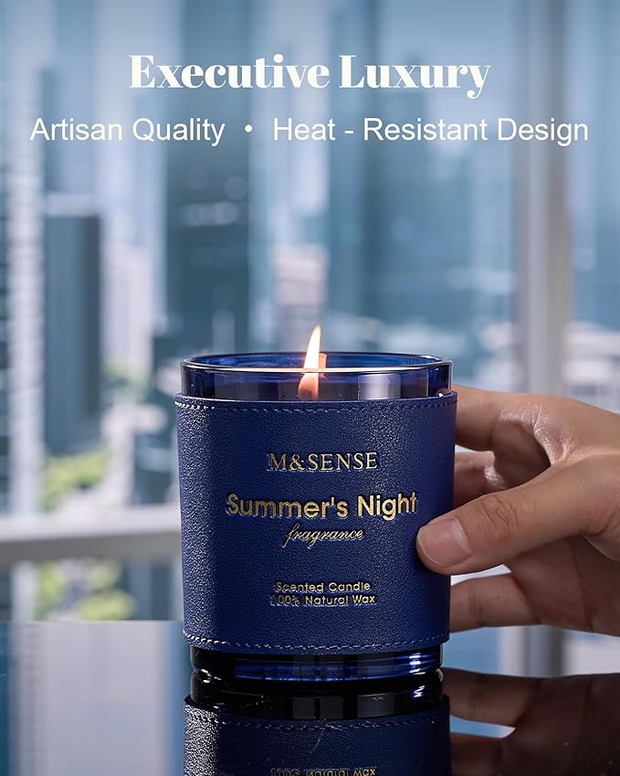 M&SENSE Bergamot Lavender Scented Candles,Vegan Soy Wax,No Toxin,10oz 42-Hour Slow Burning Time, Pepper Scented Candle, High Intensity,Air Purifying Aromatherapy Relaxing Office Home Fragrance