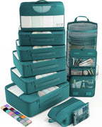Veken 10 Set Packing Cubes for Travel Essential, Suitcase Organizer Bags in 4 Sizes, Carry-On Luggage Accessories with Large Laundry & Hanging Toiletry Bag, Must-Have for Airplane, Road Trip & Camping