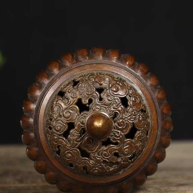 Copper Incense Burner Chinese Brass Incense Holder Traditional Copper Zen Incense Burner Sandalwood Burner Decoration Censer