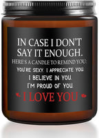 MOASITN Valentines Day, Birthday, Anniversary Candle for Men, Women, Unique & Funny I Love You Couples Candles for Her Him, Boyfriend, Girlfriend, Lavender Scented Candle Candles for Husband Wife