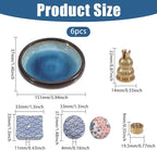 CHGCRAFT 5 Pcs 5 Style Incense Burner Holder Porcelain Incense Stick Holder Blue Japanese Style Smudge Bowl Brass Burning Meditation Accessories