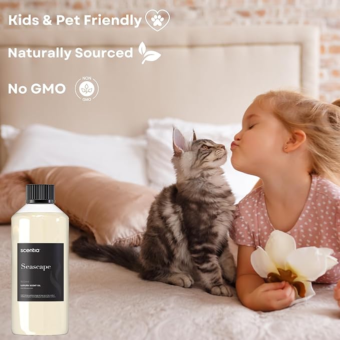 Hotel Diffuser Oil Inspired by 5-Star Hotel Scent - 500 ml 16.9 fl oz - Fragrance Oil Blend Botanical Jasmine & Marine Notes for Aromatherapy Diffusers - Escapade, Mothers Day Gift