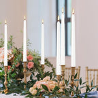 30 Pack of 10 Inch White Unscented Taper Candles-8 Hour Long Burning Dripless Table Candles for Wedding, and Home Decoration