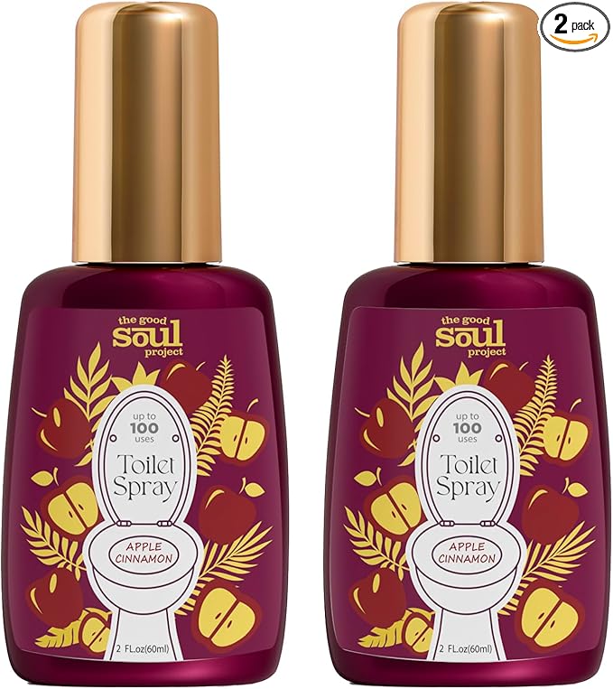 Toilet Spray, Travel Essentials, Apple Cinnamon, 4 Fl.Oz, Up to 200 Uses, Bathroom Odor Eliminator, Air Fresheners for Home and Work