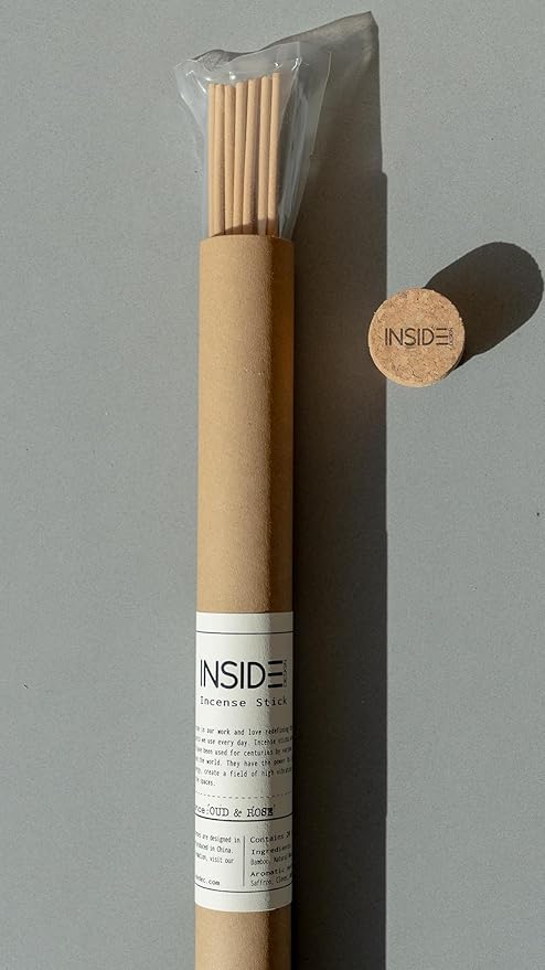 Oud & Rose Incense Sticks – 11 Inch Bamboo and Natural Wood Blend – Clean-Burning, Low Smoke – 1 Hour Burn Time – 20 Sticks.