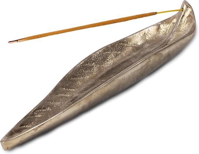 Raajsee Incense Holder Set with Nag Champa Incense, Leaf & Stick Burner, Brass Holder for Yoga, Meditation & Home Decor - Size 10x3 inches