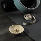 Koville Italian Travertine Incense Holder, 6" Incense Holders for Sticks, Sturdy Incense Burner Ash Catcher, Ideal for Meditation, Relaxing, Easy to Clean