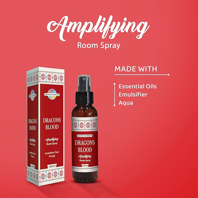 Sacred Element's Dragon’s Blood Room Spray | Natural Purifying Mist for Energy Clearing, Negativity Release, Spiritual Balance & Aromatherapy | 3.38 Fl Oz / 100ml Non-Toxic Air Freshener