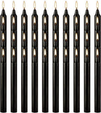 40-Pack of 4-Inch Black Taper Candles - Smokeless, Long-Burning (1.5 Hours Each) - Ideal for Dinners, Parties, Ceremonies, and Shabbat Observances