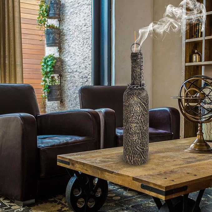 Sermo Glass Smoking Bottle Incense Holder Burner (Dragon - Golden)