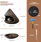 Set of 2 Ceramic Incense Burner Palo Santo Holder for Burning Sage Sticks Burning Bowl for Women Meditation Spiritual (Brownness)