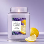 Yankee Candle Lemon Lavender Scented Candle, 22oz Large Jar with up to 150 Hour Burn Time, Giftable, Birthdays