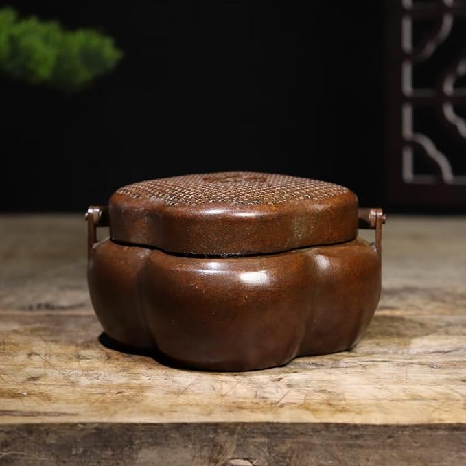 Copper Incense Burner Chinese Brass Incense Holder Traditional Copper Zen Incense Burner Sandalwood Burner Decoration Censer