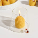 Pure Beeswax Candles 12 Pack, Hand-Rolled Honeycomb Bees Wax Candle Votives, 3.5 Hours Burn Time Each, Non-Toxic and Dripless for Home Decor, Party, Gifts