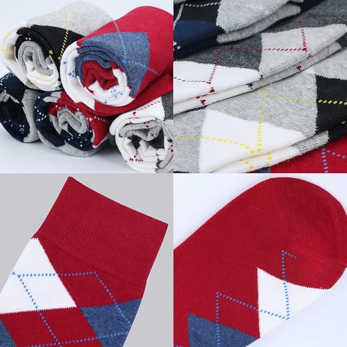 DRASEX Men's Dress Socks Funky Colorful Pattern Cotton Novelty Casual Crew Socks