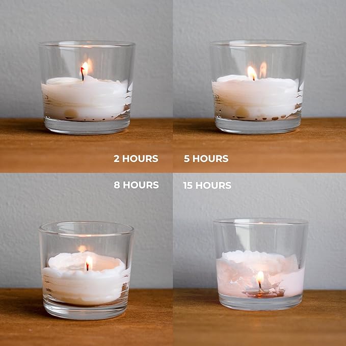 CANDWAX 15 Hour Votive Candles Set of 36 - Ivory Wedding or Emergency Candles - 1.5x1.7 inch Unscented Ivory