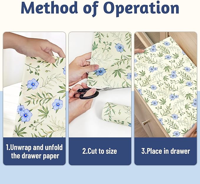 SCENTORINI Fresh Linen Drawer Liners Shelf Liners, 14.3 x 19.6 Inch 6 Sheets, Scented Drawer Liners for Dresser Bedroom Home Shelf Closet