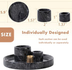 4 in 1 Marble Incense Holder, Natural Marble Incense Burner for Meditation, 9 Incense Holes Suitable for Most Incense Types (Black)