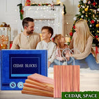 Cedar Space Cedar Blocks for Clothes Storage, 18 Pack Cedar Hang Ups, 100% Natural Cedar Wood for Closet Planks, Aromatic Red Ceder Blocks, Cedar Planks, Cedar Accessories for Closets Storage