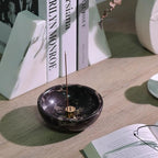 Koville Italian Natural Marble Incense Holder, Incense Holders for Sticks, Sturdy Incense Burner Ash Catcher, Ideal for Meditation, Relaxing, Easy to Clean(Nero Portoro)