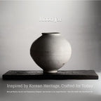 Moon Jar Incense Holder Set – Korean Home Decor with Upcycled Oyster Shell Stand, Aesthetic Tabletop Gift, Ceramic Art Figurine for Room Decoration