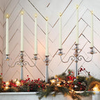 12 Pack 10 inch Ivory Spiral Taper Candles - Dripless, Smokeless, Unscented - 7 Hour Long Burning - Hand Poured Tall Candlesticks - Perfect for Dinner,Party,Wedding and Home Decoration.