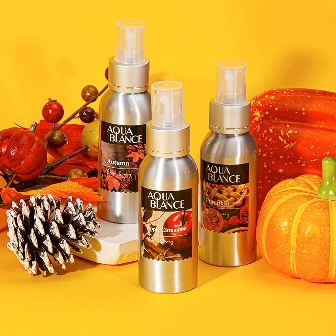 Fragrant Room Spray, Autumn, Apple Cinnamon, Pumpkin, 3 x 3.4 fl oz, Air Fresheners Odor Eliminator for Home, Bathroom, Concentrated Room Spray