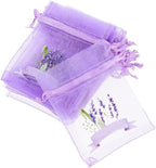 ABOOFAN 20pcs Lavender Sachet Bags Empty Mesh Storage Pouches for Dried Flowers Multi-use Organza Drawstring Bags for Home Fragrance and Party Favors