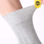 WANDER Mens Dress Socks Double Needle Rib Cotton Solid Premium Socks Lightweight Classic Business Socks 6/8 Pairs 7-12/13-15