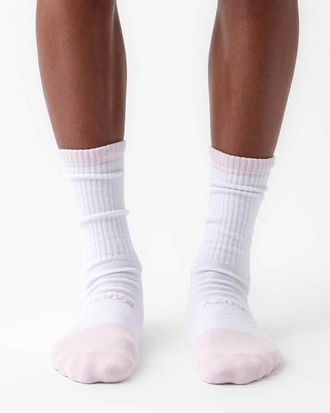 Cozy Earth Essential Calf Socks for Women and Men – Soft Mercerized Cotton Crew Socks 2-Pack Set – Heel & Arch Support