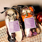 Qingbei Rina Halloween Potpourri Bags,Black Potpourri Bowl Filler,Decorative Vase Filler, Dried Flower, Home Fragrance Sachet of Petal with Human Skeleton and Pumpkin(Vampire Blood)