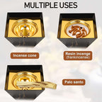 Bakhoor Burner, Charcoal Incense Burner, Frankincense Metal Incense Holder for Yoga, Spa Aromatherapy, Office & Home Decor Gifts, 10.2" Inches Tall (Black)