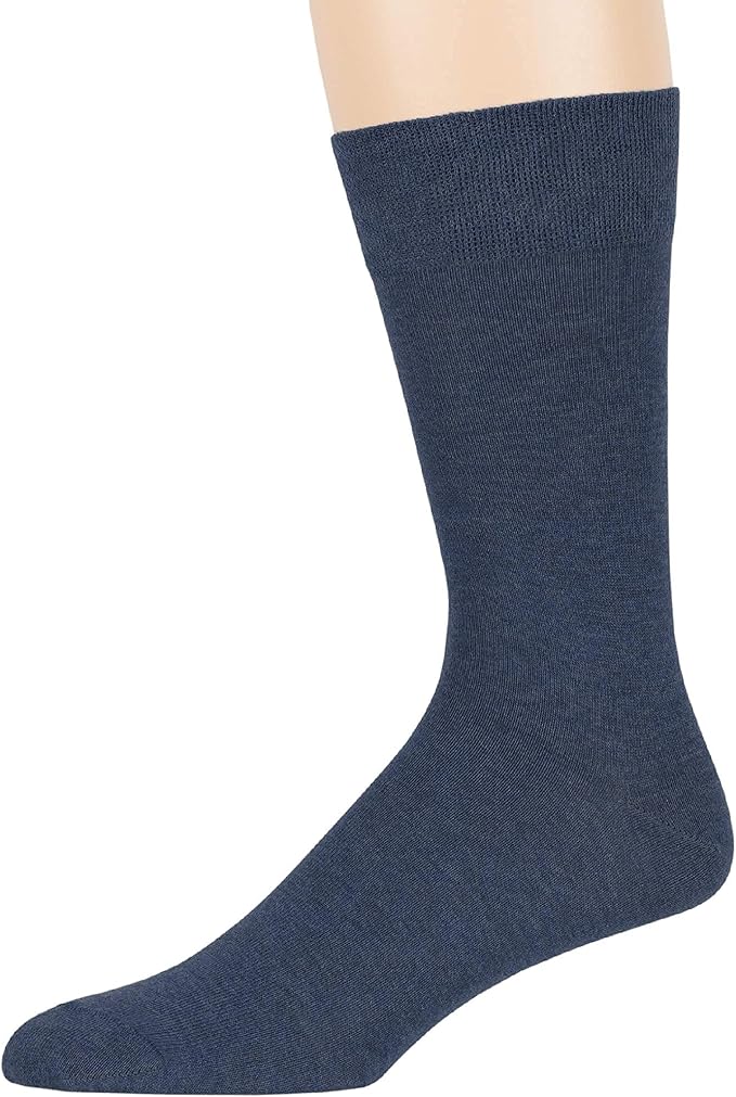 7BigStars Mens Dress Socks – 6 Pairs Crew, Soft Stay Up, Cotton Comfort for Business, Office, Big and Tall, Breathable