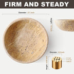 Koville Turkish Natural Travertine Incense Holder, 6" Incense Holders for Sticks, Sturdy Incense Burner Ash Catcher, Ideal for Meditation, Relaxing, Easy to Clean