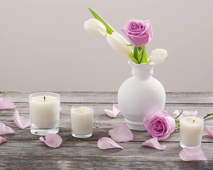 20 Packs White Votive Candles with Clear Glass Holder, 1.8 Oz Unscented Soy Wax Candle for Home Decoration, Candle Gifts for Christmas Thanksgiving Halloween