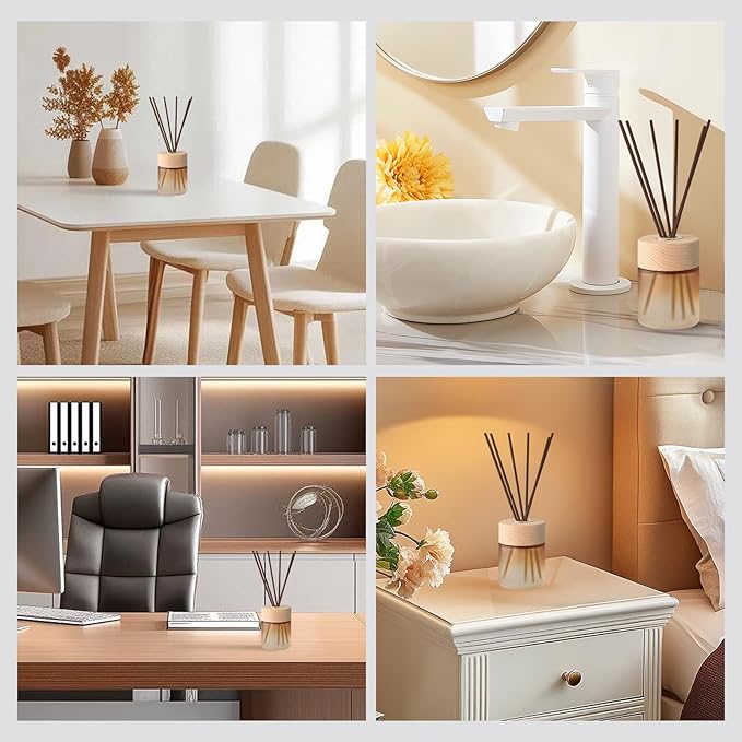 130pcs Reed Diffuser Sticks -10 Inch Essential Oil Aroma Diffuser Reeds Aroma Fragrance Refills(Brown10"/25cm)