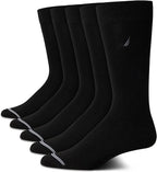 Nautica Mens Dress Socks - 5 Pack Breathable Comfort Stretch Crew-Length Work Socks for Men for Business Formal Wear (6-12.5)